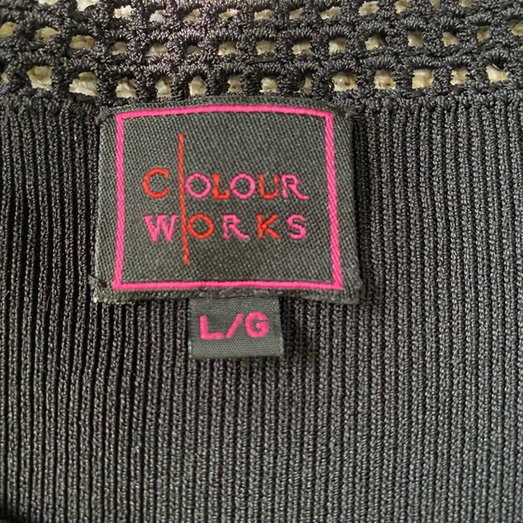 Black Knit Sequin Crochet Detail Button Up Holiday Party Office Sweater- Sz-M - Picture 10 of 16